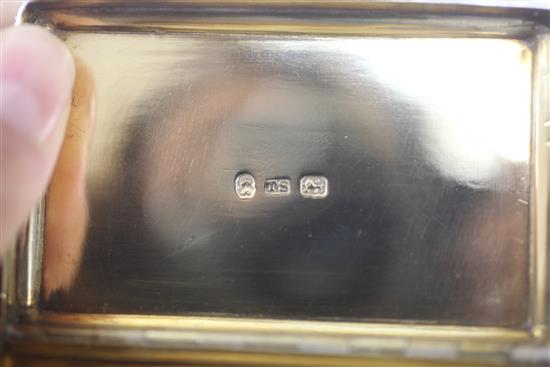 A George IV engine turned silver snuff box, Thomas Shaw, 84mm.